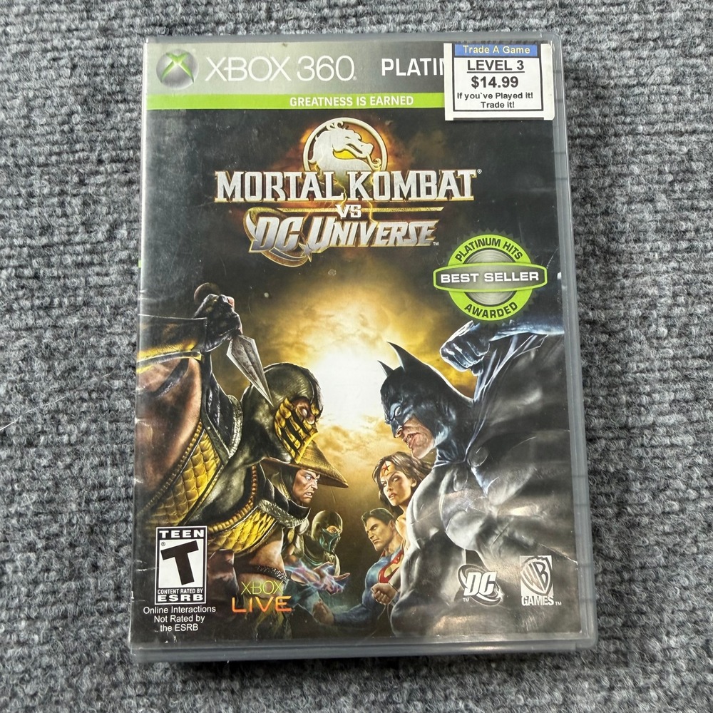 WB Games Mortal Kombat vs DC Universe Xbox 360 Platinum Hits Fighting Game CIB